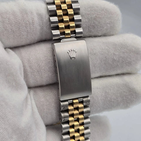 Rolex Datejust Factory White Roman Two-Tone Yellow Gold Jubilee 16013 36mm Watch