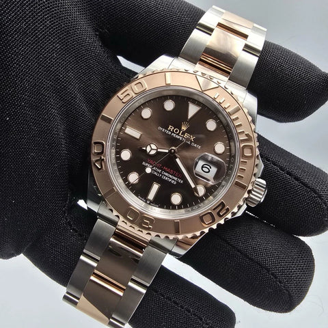 2025 NEW Rolex Yacht-Master Two Tone Rose Gold 40mm Chocolate Dial 126621 UNWORN