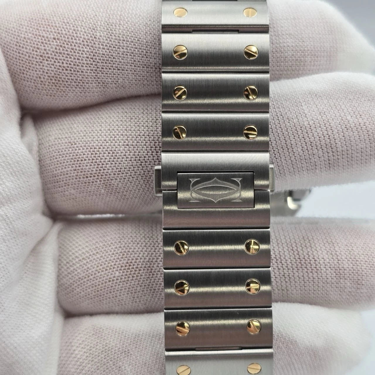 2025 Cartier Santos De Cartier Anthracite Grey Dial Men's Gold Bezel W2SA0030