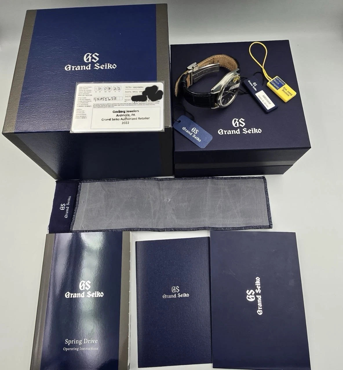 PAPERS 2022 Grand Seiko Heritage Limited Edition Blue 40mm Watch SBGY009G BOX