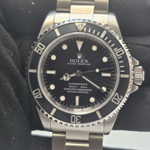 MINT 2012 Rolex Submariner No Date 14060M 4 Line REHAUT Black Dial 40mm Watch