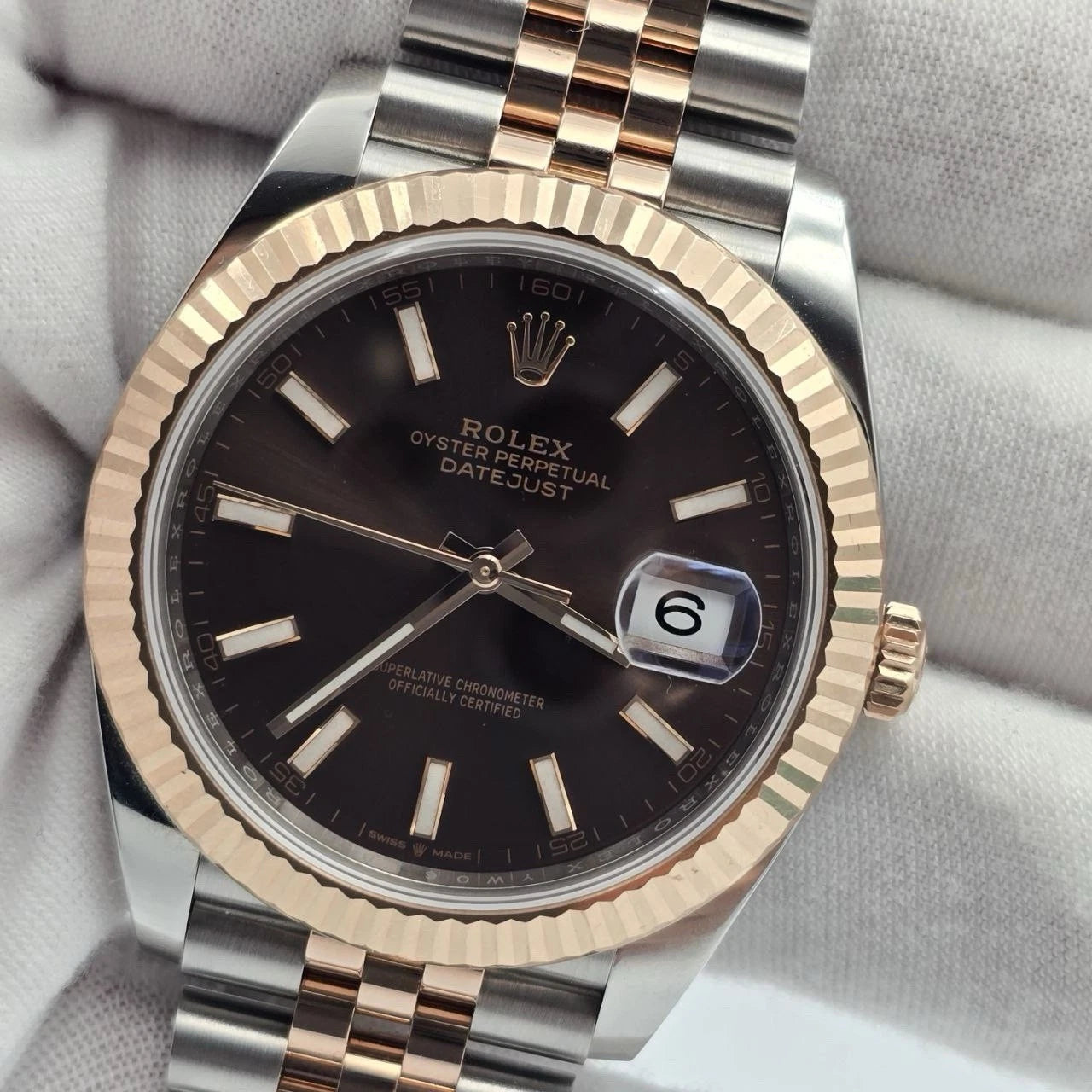 2020 PAPERS Rolex Datejust 41mm 126331 Chocolate Jubilee Gold Steel BOX