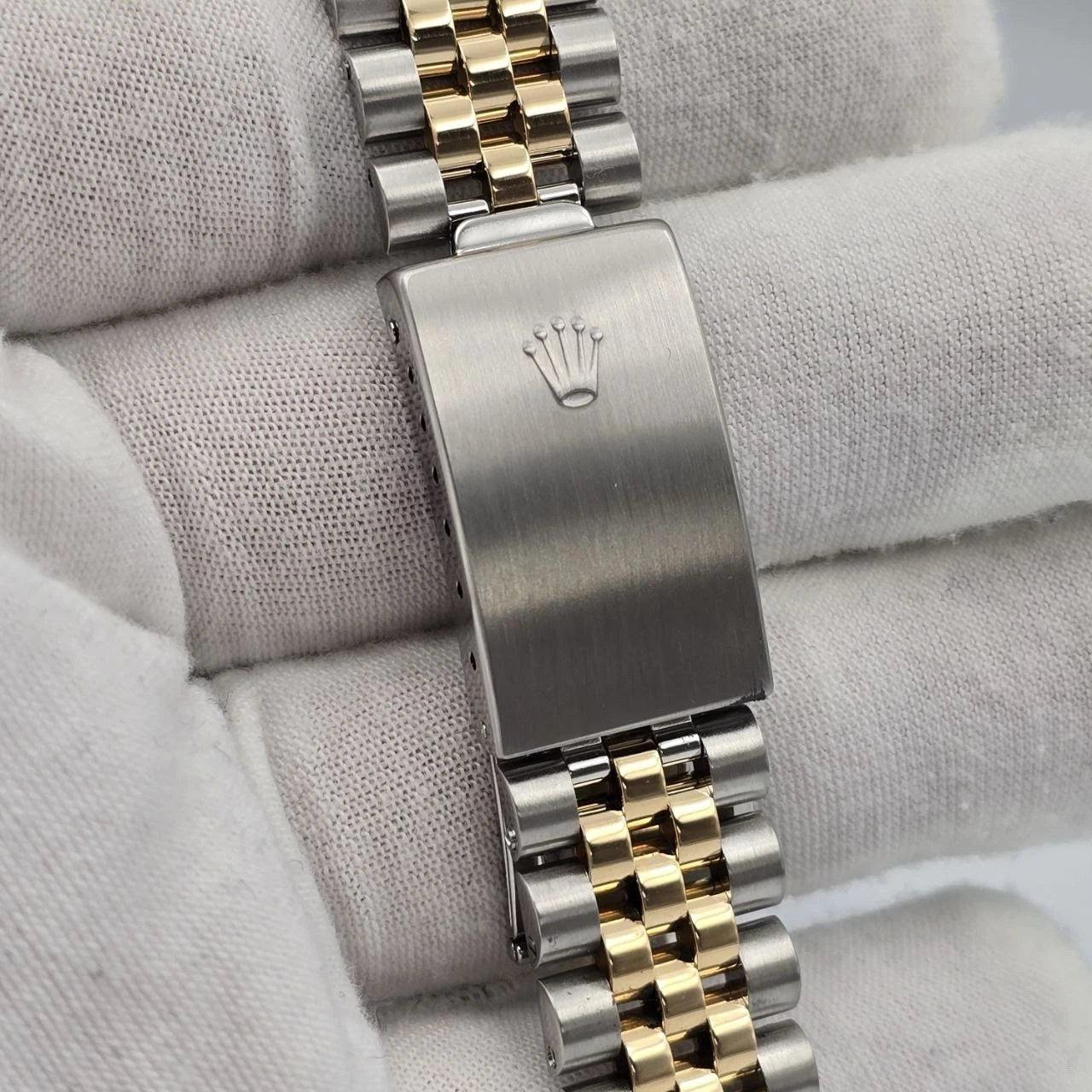 Rolex Datejust 36mm White Roman Dial 18K Gold Two Tone Watch 16233