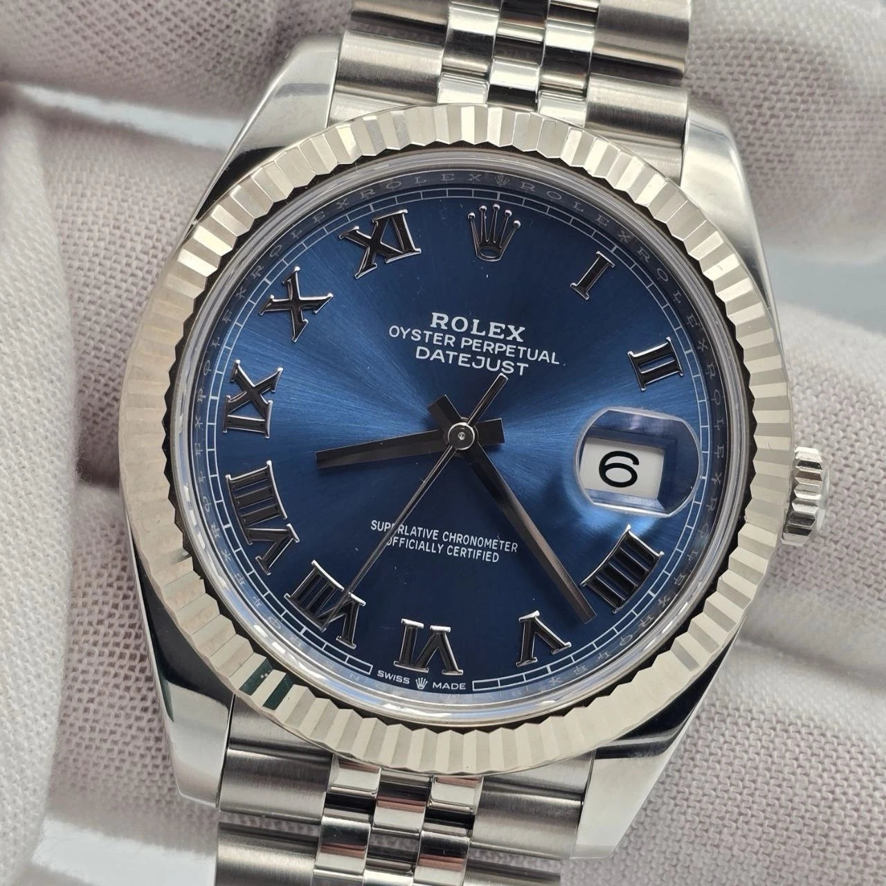 PAPERS 2022 Rolex Datejust 41mm 126334 Blue Jubilee Fluted White Gold Bezel BOX