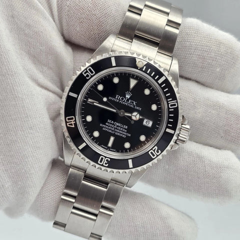 PAPERS Rolex Sea-Dweller 16600 Stainless Steel Black Dial 40MM Watch