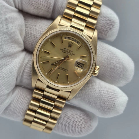 Rolex Day-Date 18038 President 18k Gold 36mm Champagne Dial