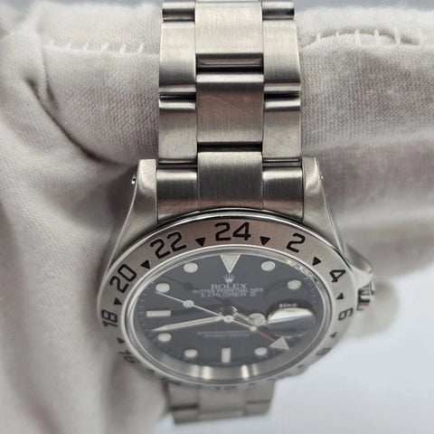 PAPERS Rolex Explorer II 16570 Stainless Steel Black Dial Automatic 40mm Watch