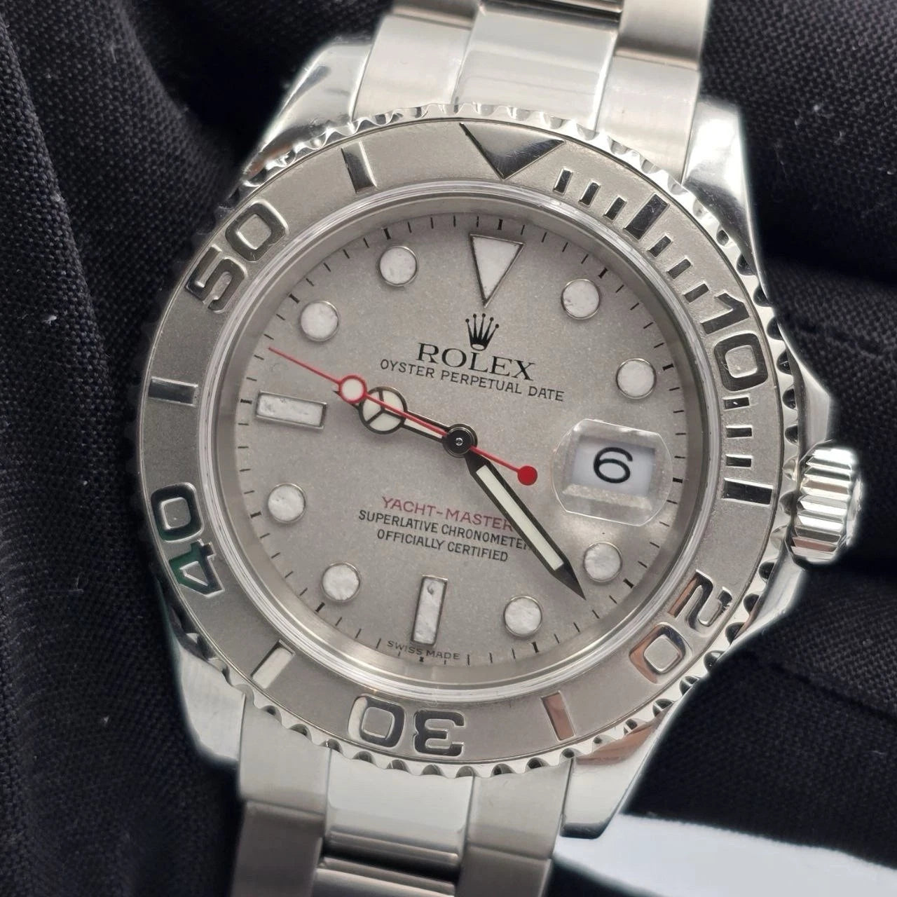 2006 Rolex Yacht-Master 40mm 16622 Platinum Dial & Bezel Steel Watch