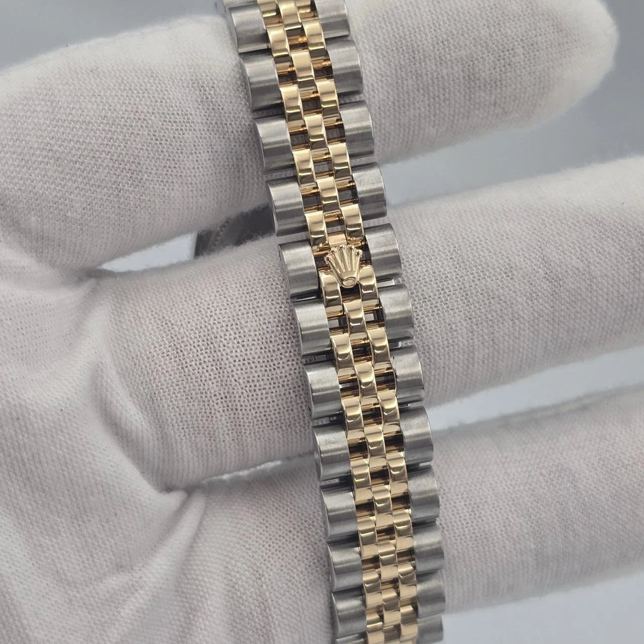PAPERS MINT Rolex Datejust 18k Two Tone Gray Diamond Dial 26mm Watch 179173