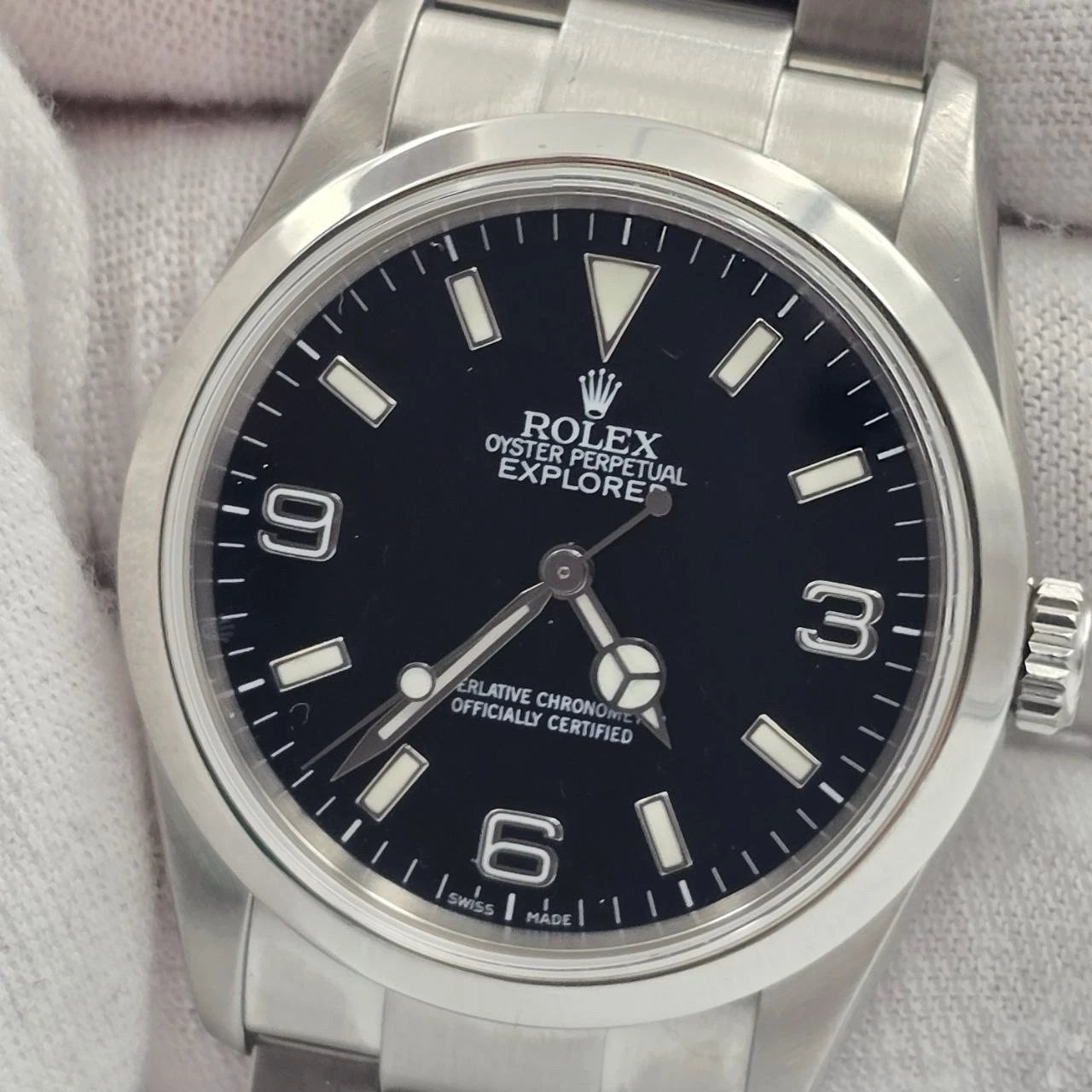 2007 Rolex Explorer I 114270 Men's Automatic 36mm Steel Black Dial Watch