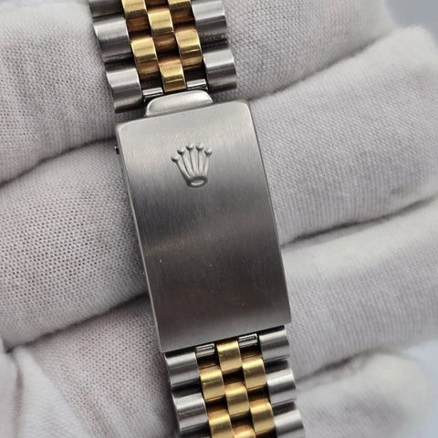 PAPERS Rolex Datejust Champagne Two-Tone Yellow Gold Jubilee 16013 36mm Watch