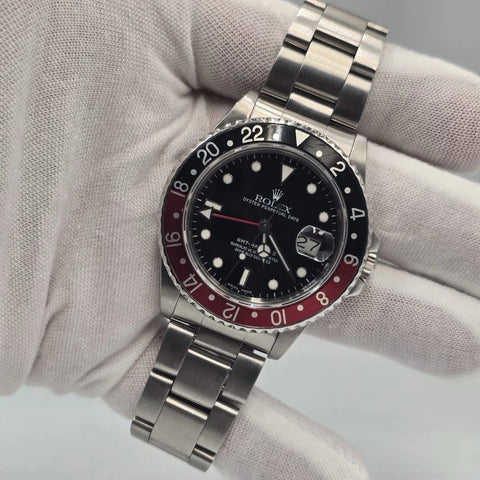 Rolex GMT-Master II Fat Lady Coke Bezel Stainless Steel 40mm Watch 16760