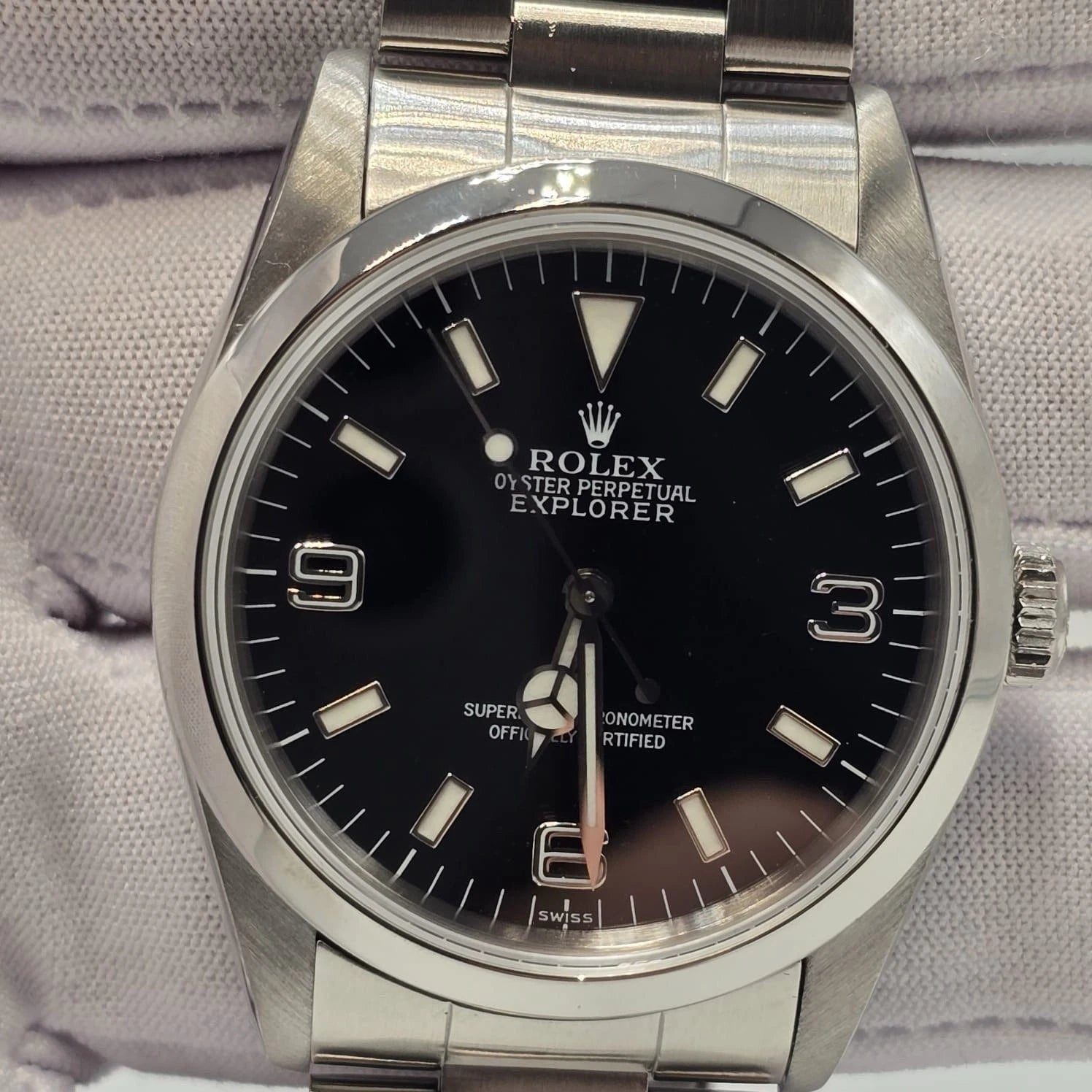 Rolex Explorer I 14270 Men's Automatic 36mm Steel Black Dial Watch