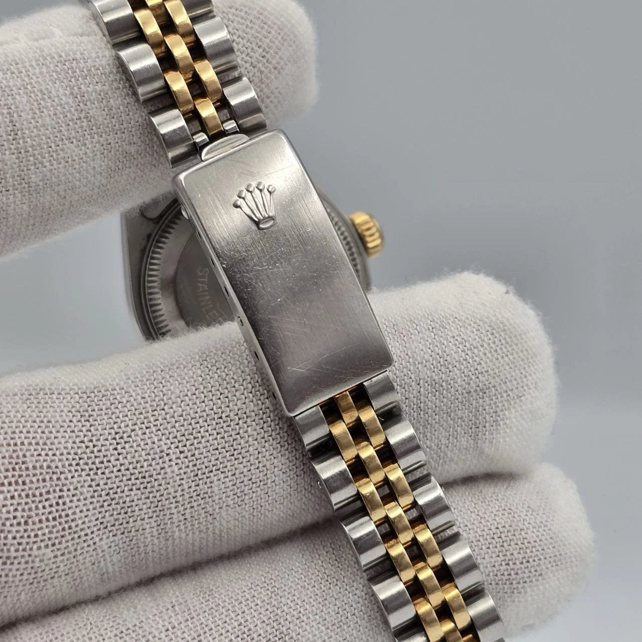Rolex Datejust 26mm Champagne Diamond Dial Two Tone Jubilee Watch 69173