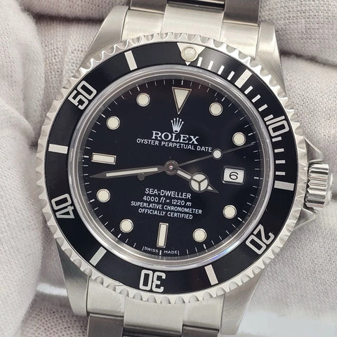 MINT 2007 Rolex Sea-Dweller 16600 Stainless Steel Black Dial 40MM Watch