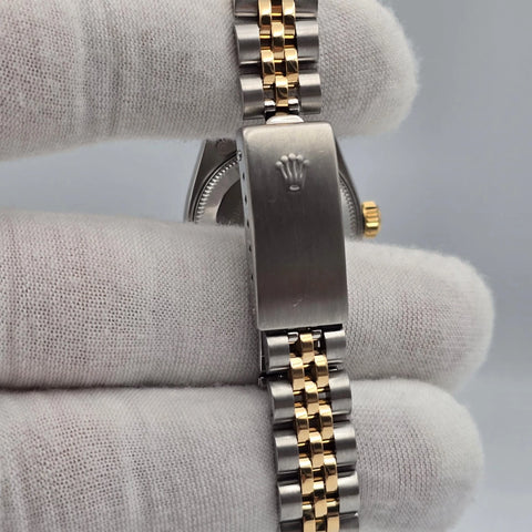 Rolex Lady Datejust 26mm Yellow Gold Steel Factory Blue Diamond Dial 69173