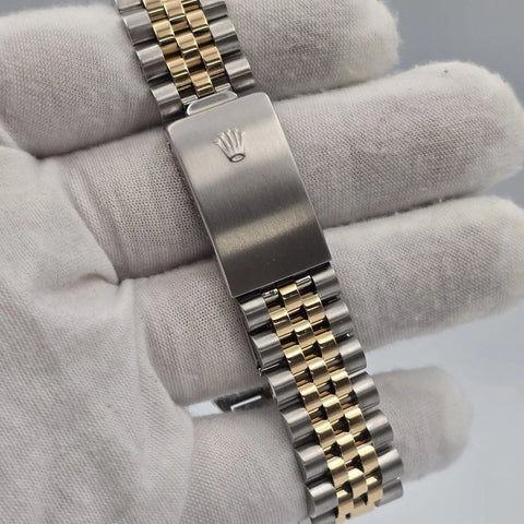 PAPERS Rolex Datejust Champagne Linen Two-Tone Gold Jubilee 16013 36mm Watch
