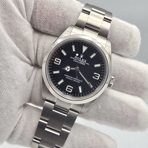 PAPERS MINT 2022 Explorer Black Dial Stainless Steel 36mm Watch 124270 BOX