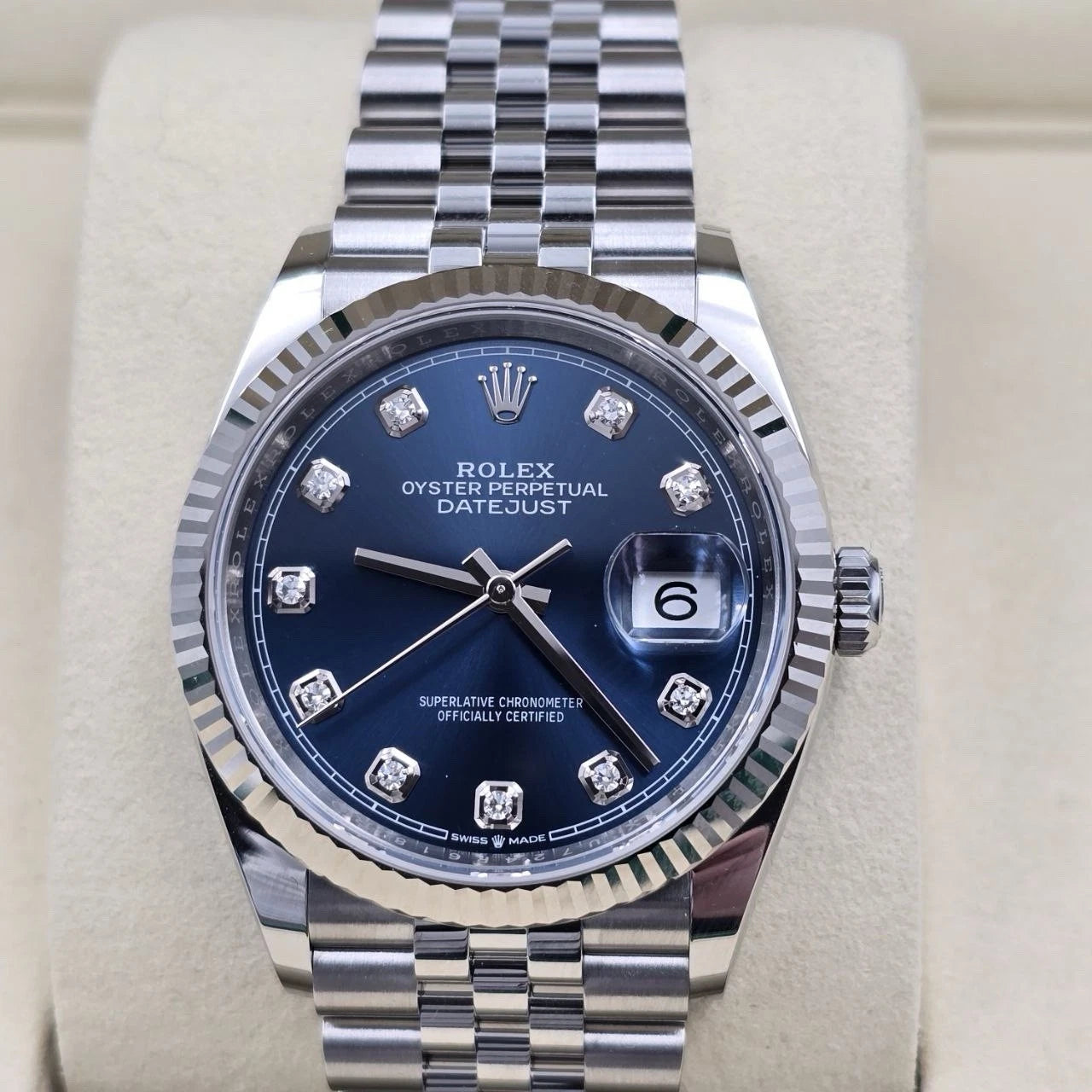 NEW 2025 Rolex Datejust 126234 Jubilee Blue Diamond Dial Watch 36mm Watch UNWORN