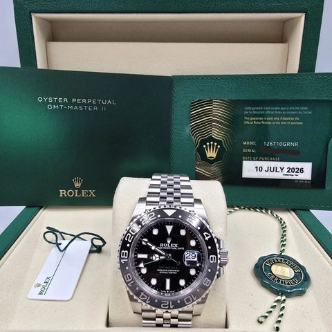 2026 PAPERS Rolex GMT-Master II “Bruce Wayne” 126710GRNR Steel Jubilee BOX