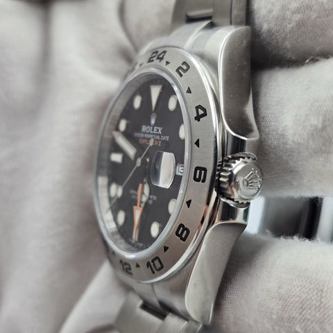 PAPERS 2019 Rolex Explorer II Black Orange Steel 42mm Watch 216570 BOX