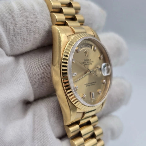 Rolex Day-Date President Gold Champagne Diamond 36mm 18238