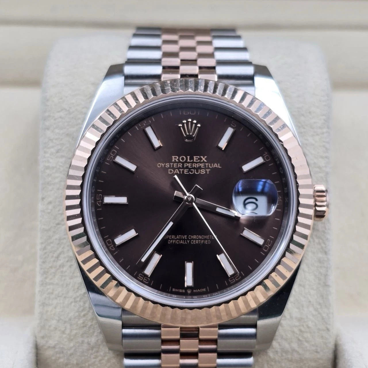2020 PAPERS Rolex Datejust 41mm 126331 Chocolate Jubilee Gold Steel BOX