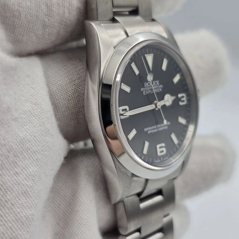 2004 PAPERS Rolex Explorer I 114270 36mm Stainless Steel Black Dial Watch