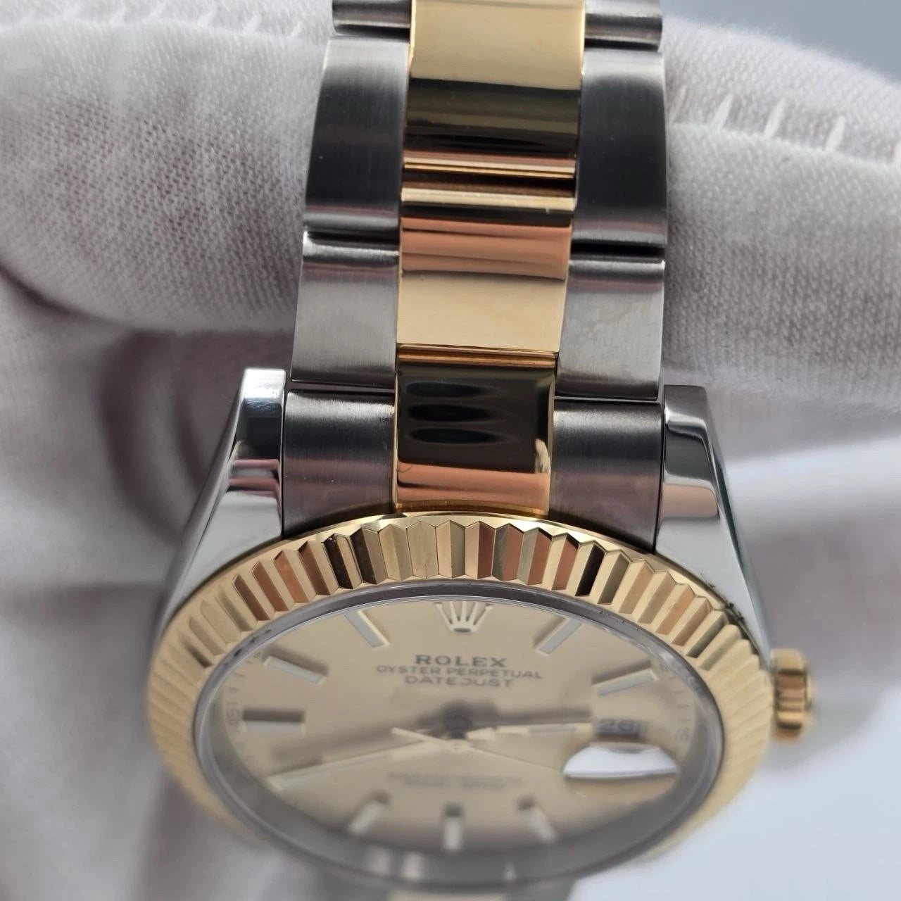 2020 PAPERS Rolex Datejust 41 Champagne Dial Oyster 18K Gold Steel 126333 BOX