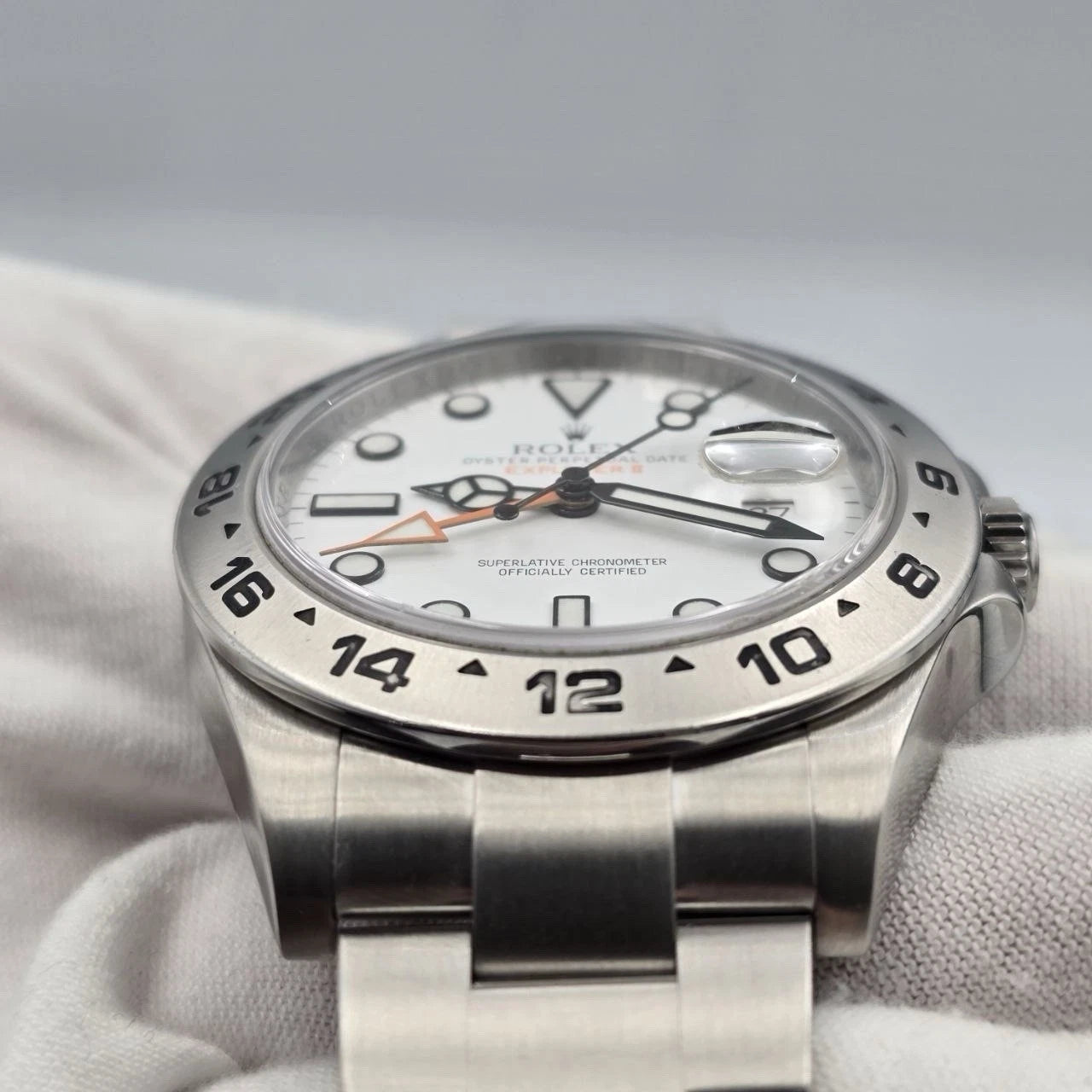 Rolex Explorer II Stainless Steel White Orange 42mm Watch 216570