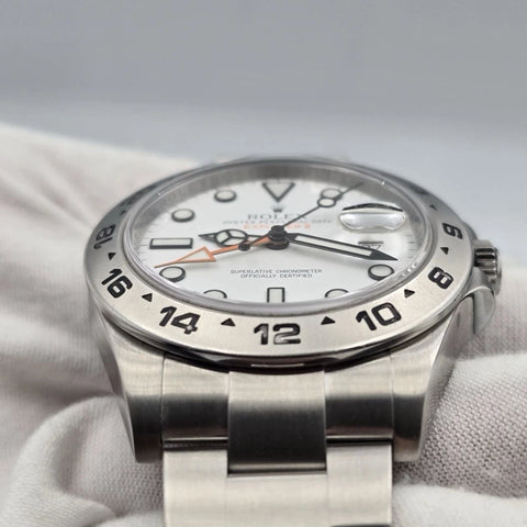 Rolex Explorer II Stainless Steel White Orange 42mm Watch 216570