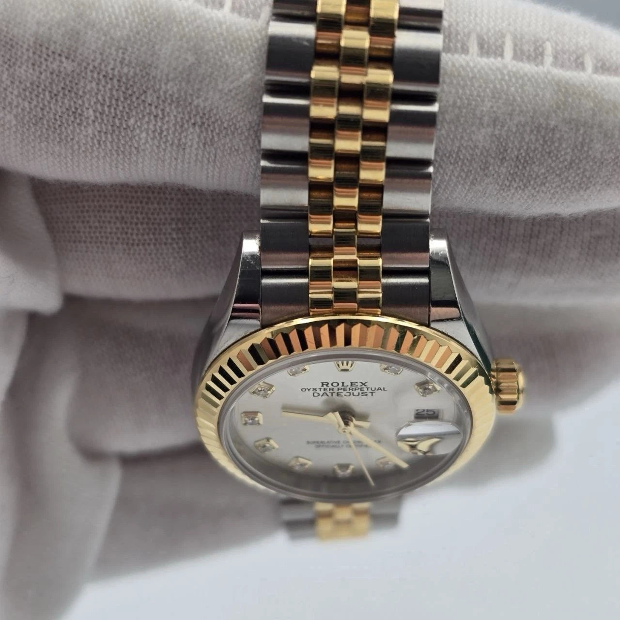 2023 PAPERS Rolex Lady Datejust 28mm 279173 Silver Diamond Dial Jubilee BOX