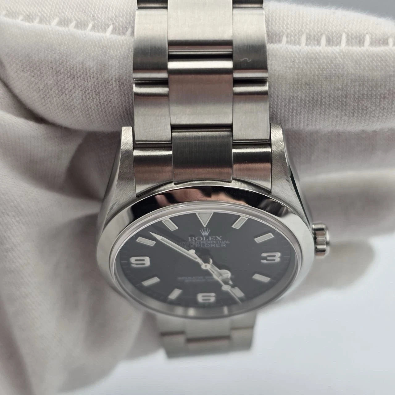 PAPERS 2004 Rolex Explorer l 114270 36mm Stainless Steel Black Dial Watch BOX