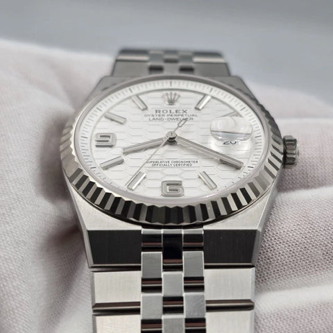 NEW 2026 Rolex Land-Dweller 127334 Steel Honeycomb White Dial 40mm Watch