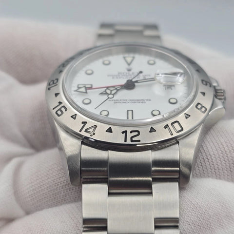 Rolex 16570 Explorer II Polar White NO HOLES Stainless Steel 40mm Watch