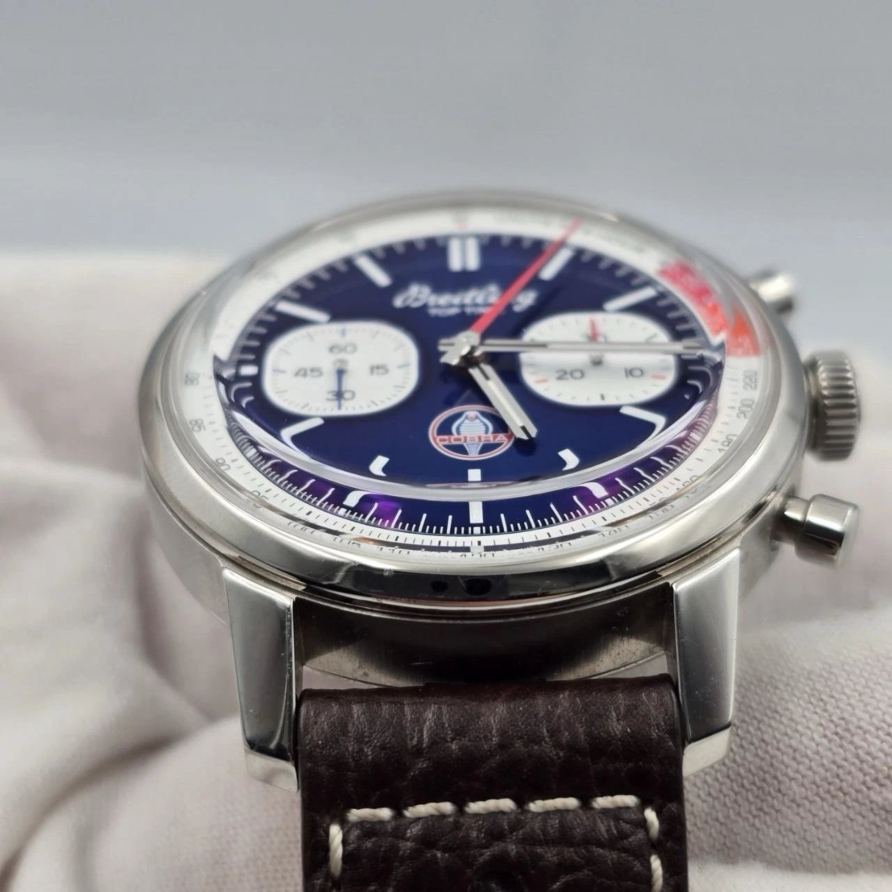 2024 PAPERS Breitling Top Time Automatic Chronograph Blue Dial Wristwatch AB0176