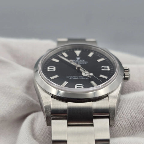 PAPERS 2004 Rolex Explorer l 114270 36mm Stainless Steel Black Dial Watch BOX