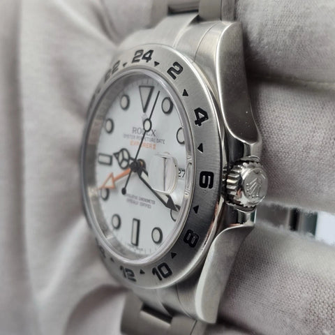 Rolex Explorer II Stainless Steel White Orange 42mm Watch 216570