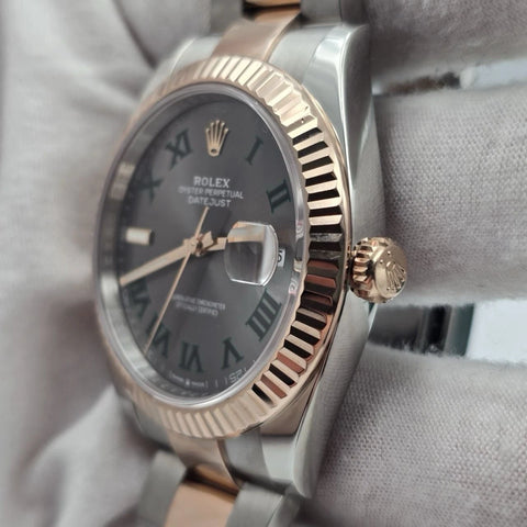 PAPERS 2024 Rolex Datejust 41mm 126331 Two-Tone Oyster Wimbledon Dial BOX