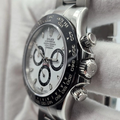 2023 PAPERS Rolex Daytona 116500LN White Dial Panda Ceramic 40mm Steel Watch BOX