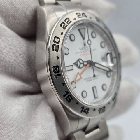 Rolex Explorer II Stainless Steel White Orange 42mm Watch 216570