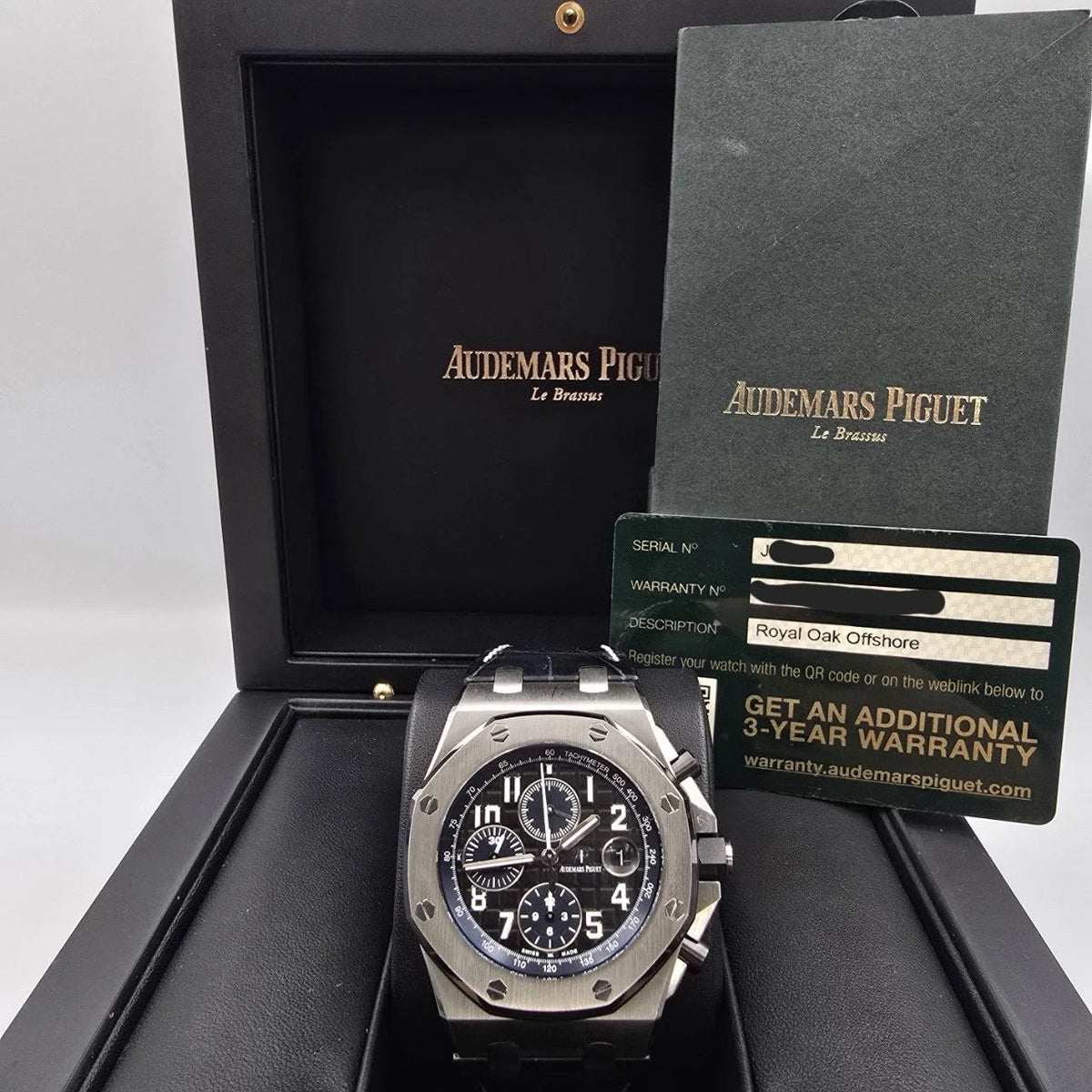 2016 PAPERS Audemars Piguet Royal Oak Offshore BATMAN 42mm 26470ST Watch BOX