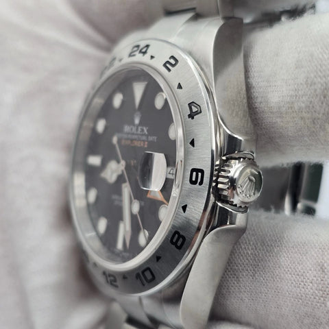 PAPERS 2012 Rolex Explorer II Black Orange Steel 42mm Watch 216570 BOX