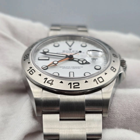 2022 PAPERS Rolex Explorer II 42mm 226570 Stainless Steel Polar White Dial BOX