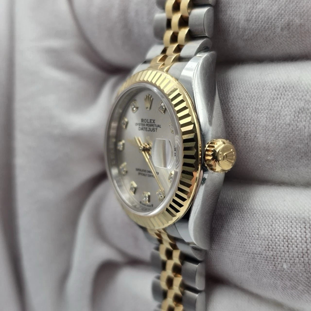 2023 PAPERS Rolex Lady Datejust 28mm 279173 Silver Diamond Dial Jubilee BOX