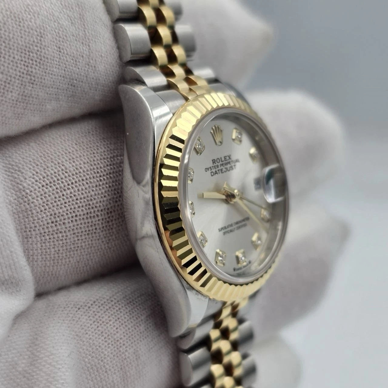 2023 PAPERS Rolex Lady Datejust 28mm 279173 Silver Diamond Dial Jubilee BOX