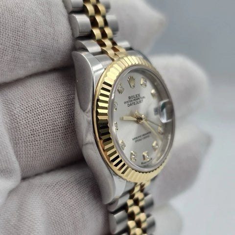 2023 PAPERS Rolex Lady Datejust 28mm 279173 Silver Diamond Dial Jubilee BOX