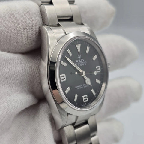 PAPERS 2004 Rolex Explorer l 114270 36mm Stainless Steel Black Dial Watch BOX