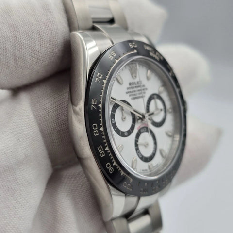 2023 PAPERS Rolex Daytona 116500LN White Dial Panda Ceramic 40mm Steel Watch BOX