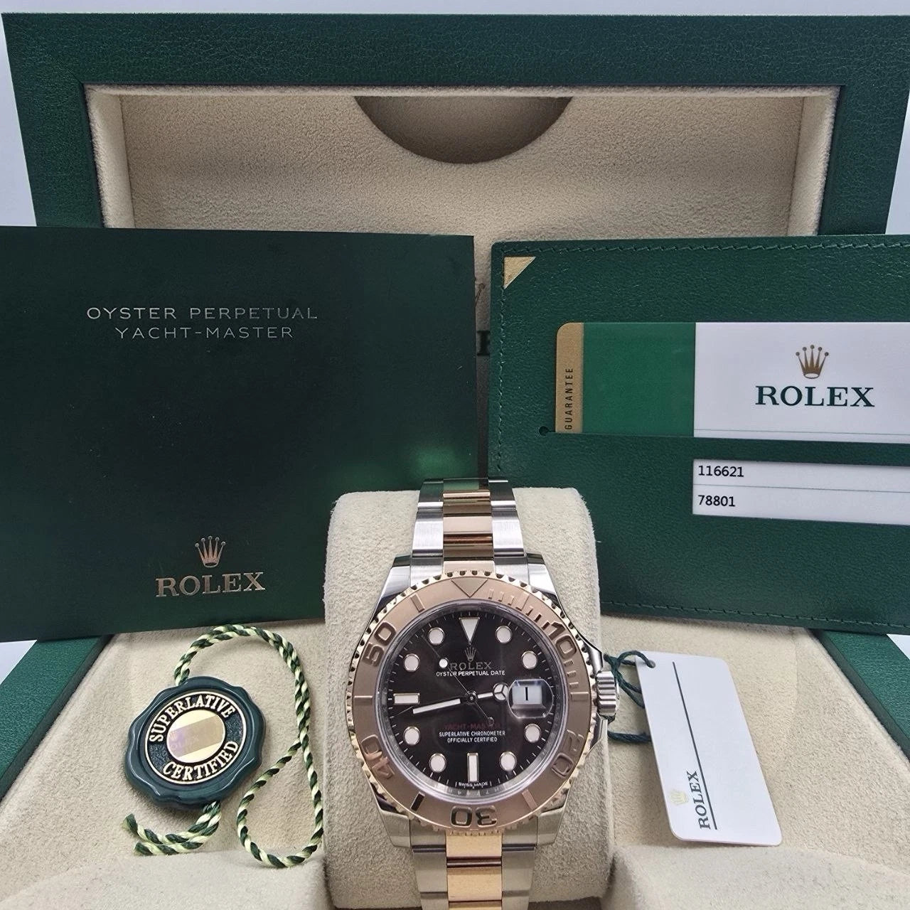 2019 PAPERS Rolex Yacht Master 116621 40mm Chocolate Dial 18K Rose Gold BOX